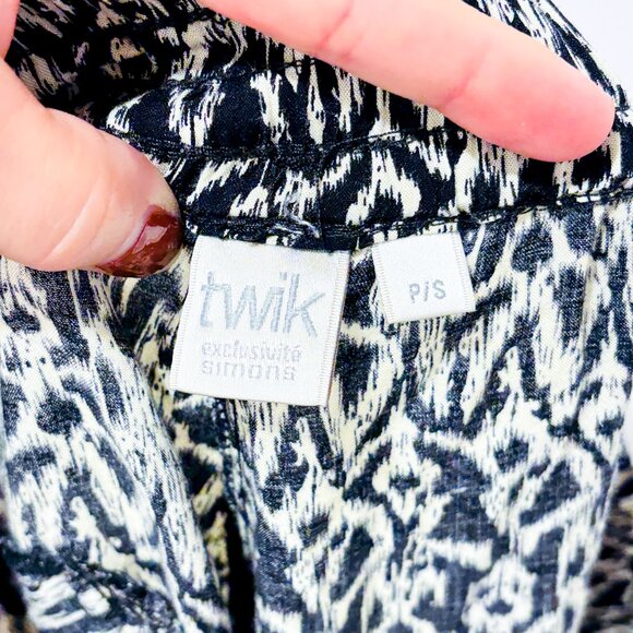 SIMONS Black & White Printed Lightweight Pants | Small * - Picture 4 of 9